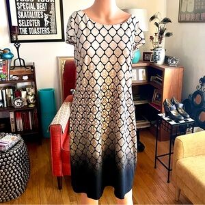 Vintage Geometric Midi Dress